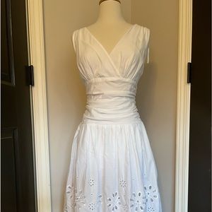 10 white eyelet cotton dress